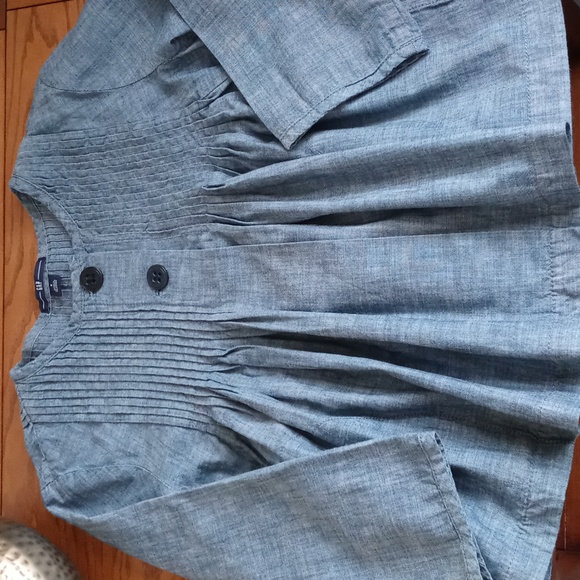 *Relisted* 🌿 Gap Women's Denim Blue Bolero /Swing Jacket 3/4 Sleeve S - Picture 3 of 16
